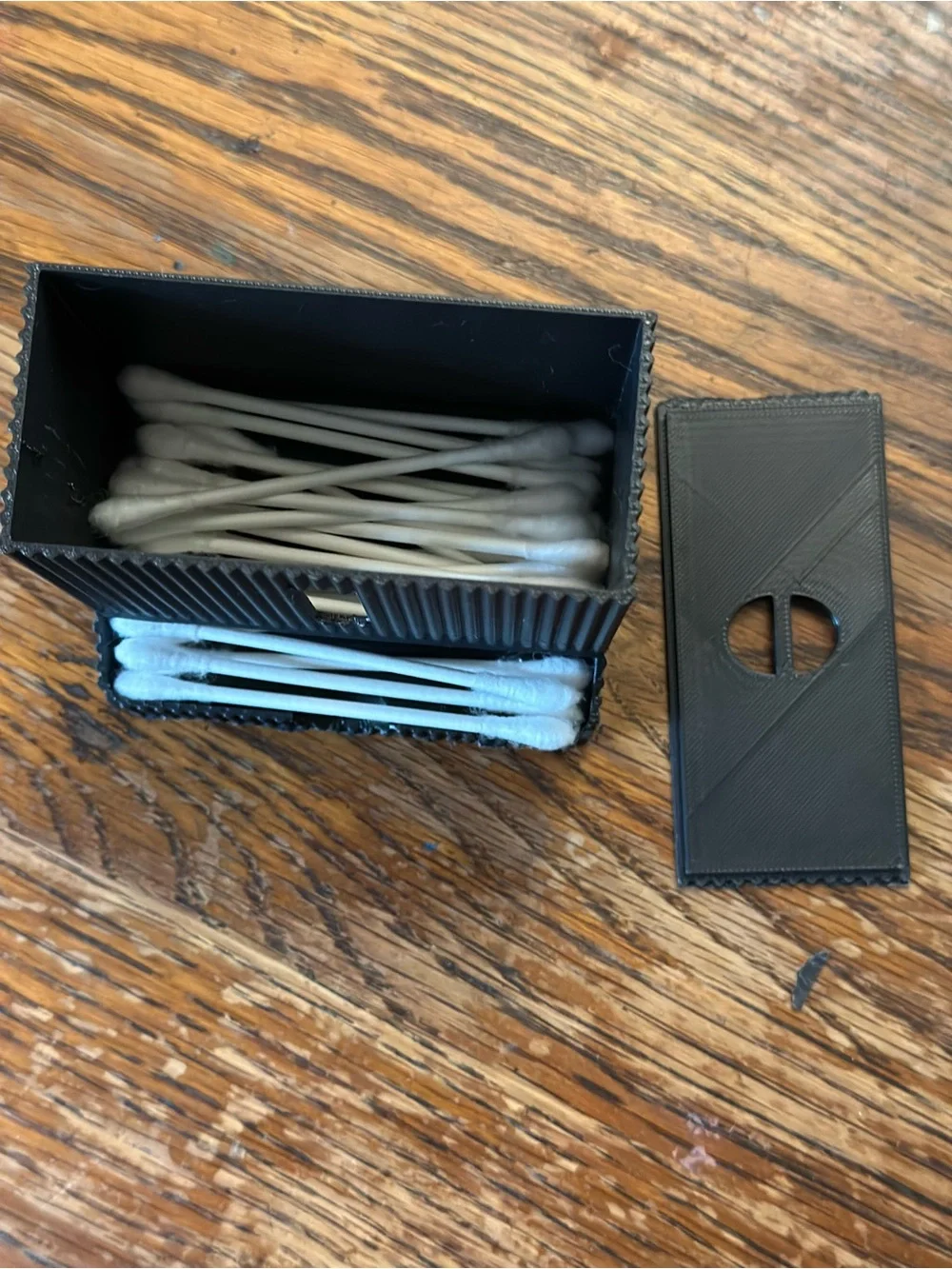 Black Cotton Swab Holder with Cotton Swabs - Men Grooming
